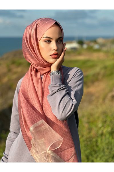 Arwella Organized Tulle Shawl with 40% Silk - Powder