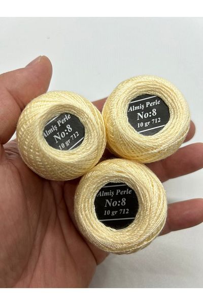 ALMİŞ Σετ κλωστών Almiş Perle Etamine-Cross Stitch 10 τεμαχίων (10 Gr-No:8)