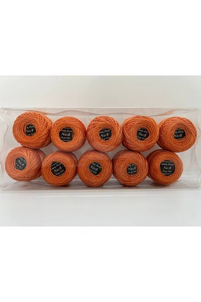 ALMİŞ Alış Perle Etamin-Cross Stitch 10'Lu Thread Set (10 Gr-No:8) Yellow-Red Shades