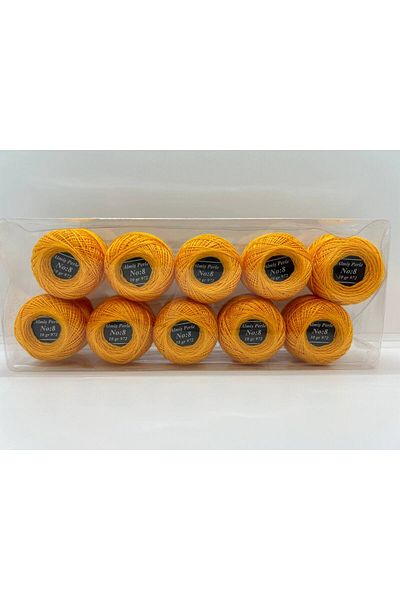 ALMİŞ Almiş Perle Etamine-Cross Stitch Σετ 10 κλωστών (10 Gr-No:8) Κίτρινο-Κόκκινο Αποχρώσεις