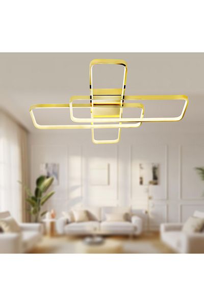TT AYDINLATMA Tt040-Sr - Yellow Coated Plofonyer Led Chandelier, Daylight Lighting