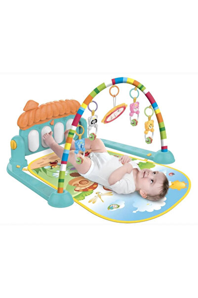 potasyum Sevimli Piyanolu Sesli Işıklı Aynalı Oyun Halısı