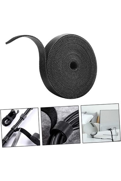 Dünya Magnet 2 Meters - Hook and Loop Tape, Width: 2 Cm, Black, Cable Organizer, Hook and Loop, Hook and Loop Tape