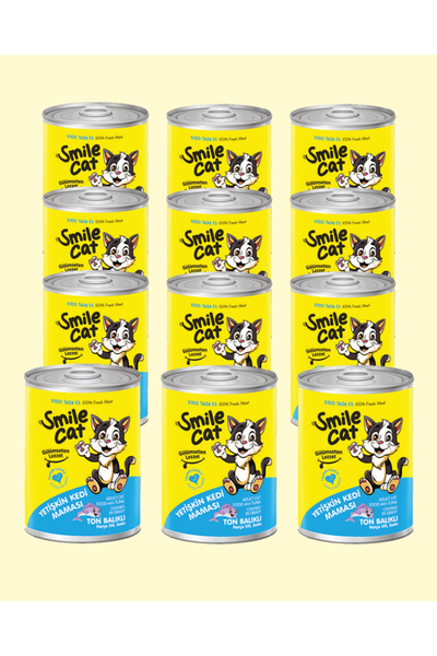 SMILE Cat Konserve Yetişkin Kedi 400gr Ton Balıklı Mama 12'li