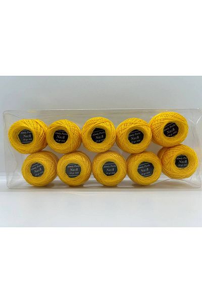 ALMİŞ Almiş Perle Etamine-Cross Stitch Σετ 10 κλωστών (10 Gr-No:8) Κίτρινο-Κόκκινο Αποχρώσεις