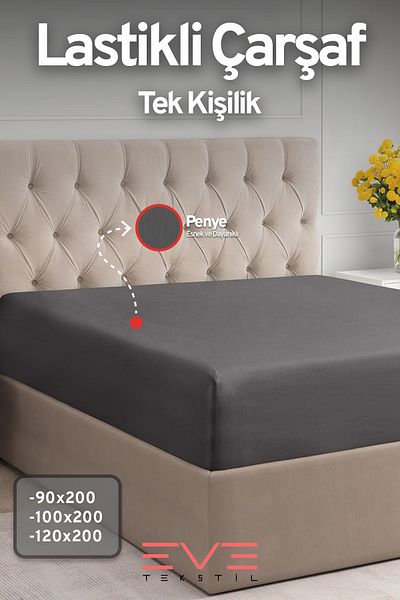 Eve Tekstil Fitted High Quality Combed Cotton Fabric Single Fitted Sheet