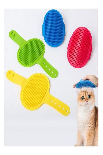 optana 1Pc Hair Collection and Washing Silicone Brush for Cat Dog - Pet Brush
