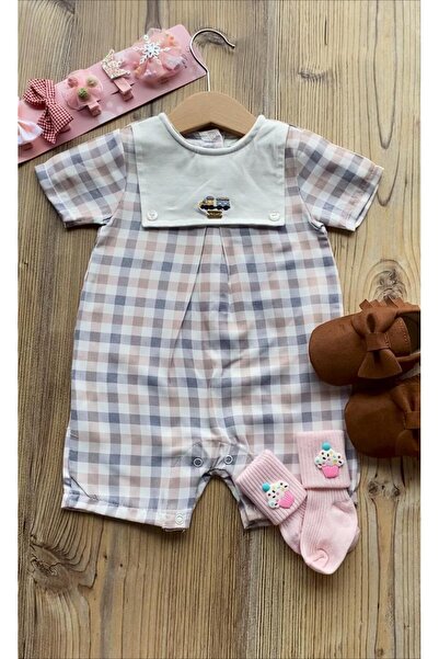 Little Trend Baby PÖTİKARELİ ŞORT TULUM - GRİ RENK