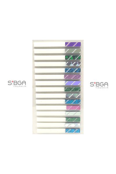 sibga tasarım Transparent Color Glitter Thin Stripe Postit - 225 Sheets Bookmark Sticker