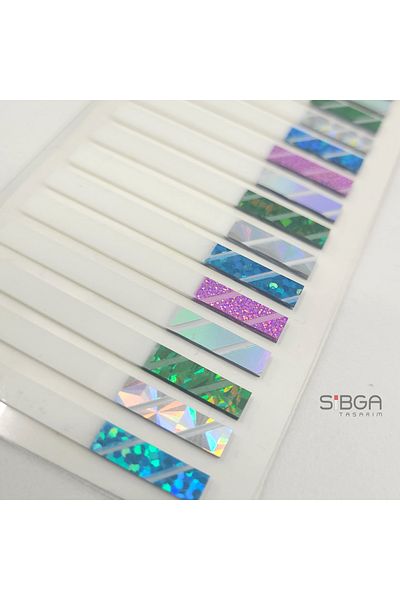 sibga tasarım Transparent Color Glitter Thin Stripe Postit - 225 Sheets Bookmark Sticker