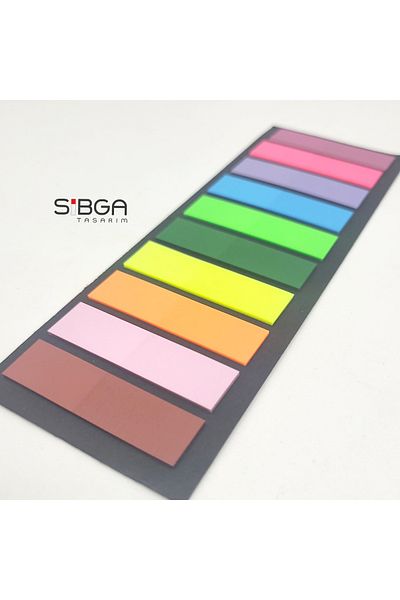 sibga tasarım Transparent Colored Post-It Note Paper - 200 Sheets Bookmark Sticker