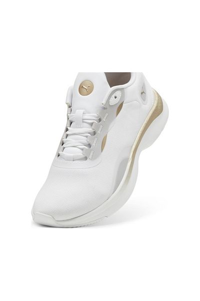 Puma SOFTRIDE Orla Metallic - Puma White and Gold Silver Matte Puma