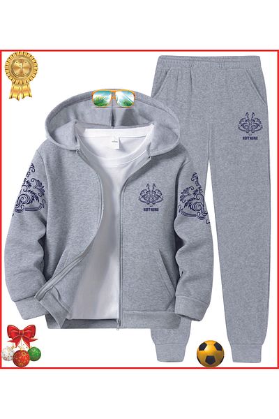 HOFFNUNG Full Zip Arabisc Hoffnung Printed Tracksuit Set
