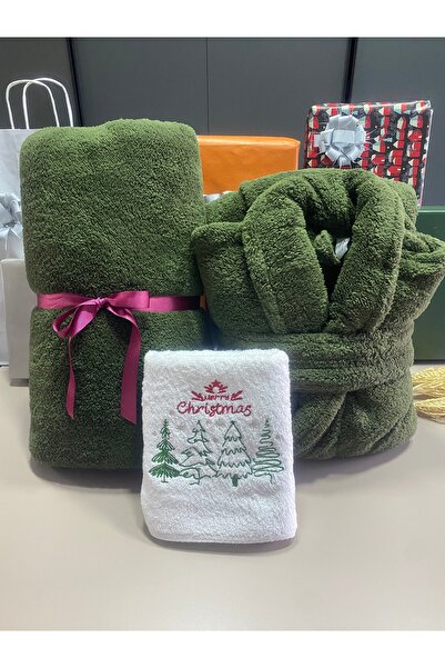 MEYN COLLECTİON New Year's Special Blanket Tv and Dressing Gown Set - Hand Towel Gift