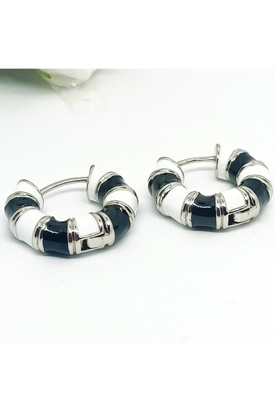 XUPING JEWELRY Vıp Xupıng Çizgili Platin Kararmaz Mini Halka Küpe