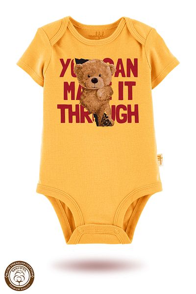 MAHFEL 2-Piece 100% Cotton Organic Printed Snap Fastener Baby Bodysuit