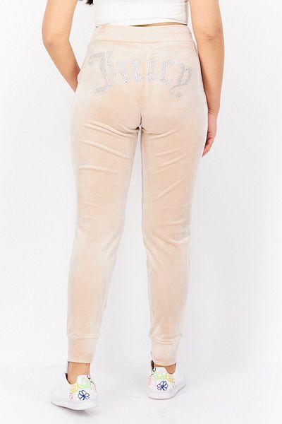 Juicy Couture Women Textured Stretchable Jogger Pants, Old Rose