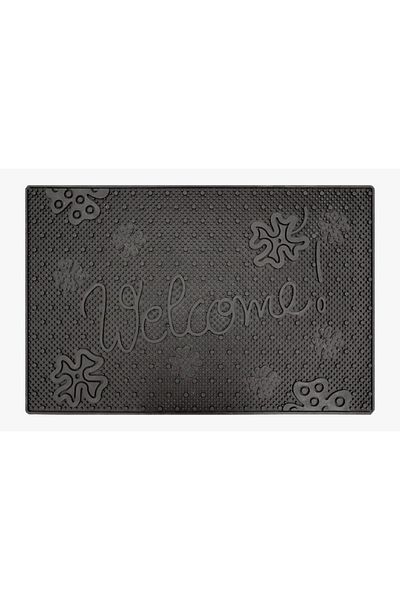 BirceHome Exterior Door Decorative Washable Black Door Mat