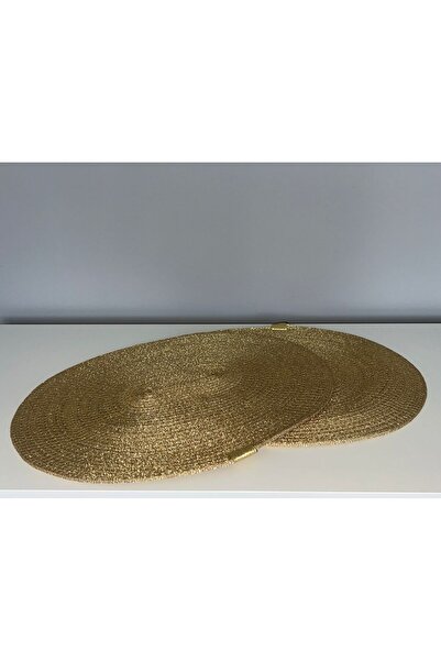 ERSİN TEKSTİL Runner Amerikan Servisi Supla Yılbaşı Konsepti Sim Ip Oval Altın (2 ADET)