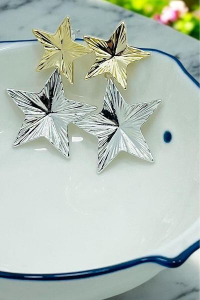 TRENDTAKI Double Color Double Star Earrings