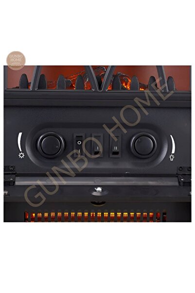 Genel Markalar 3 Tarafı Camlı Panaromik Soba Elektrikli Şömine 1800 W Elektrikli Soba Bacasız Şömine