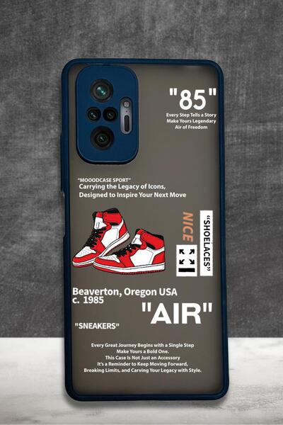 mooodcase Xiaomi Redmi Note 10 Pro Max Uyumlu Sneaker Step Desenli Buzlu Şeffaf Telefon Kılıfı