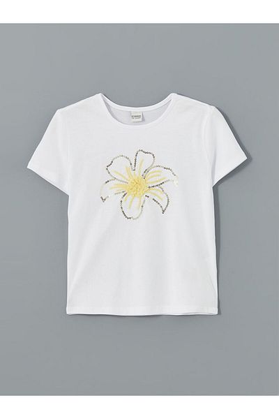 LC Waikiki Tricou pentru fetiță LCW Kids Crew Deck Floral