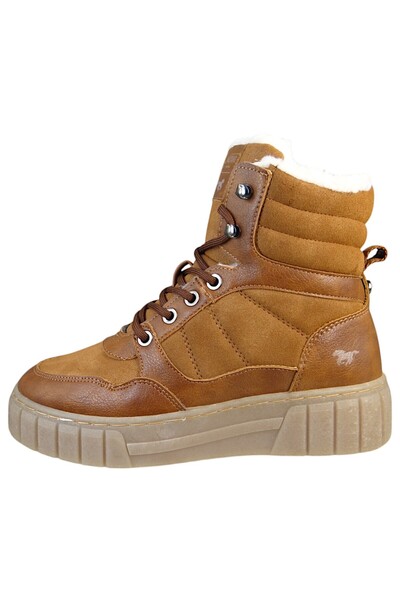 Mustang Sneaker Damen Mid 1446605 Braun 307 Cognac Kunstleder