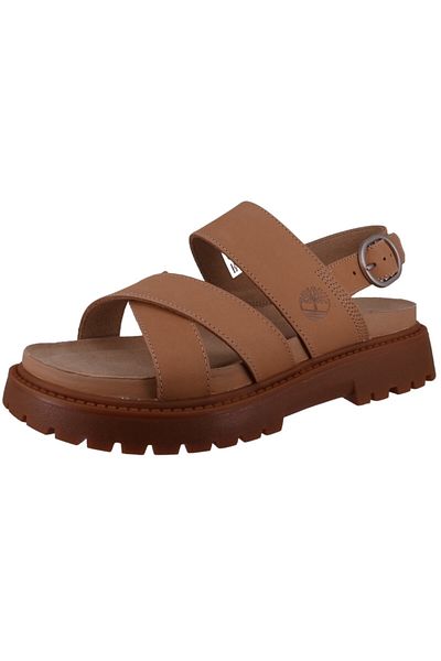 Timberland Damen Sandalen Clairemont Way Cross Strap TB0A61T4EN31 Beige Beige Leder
