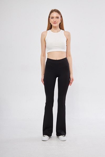leela Leggings cu picioare largi negre