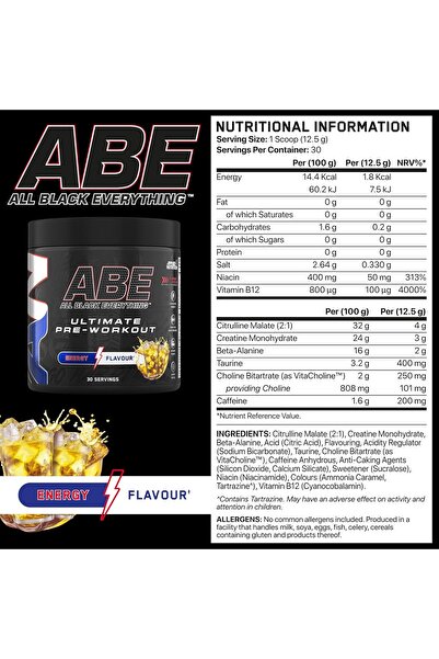 applied nutrition ABE Power Energy Pre-Workout Powder, 30 Servings