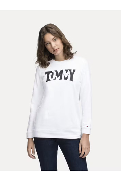 Tommy Hilfiger سويت شيرت مطبوع عليه شعار للنساء