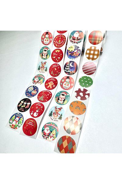 weloveis New Year's Pattern Sticker-36 Different Patterns-2.5X2.5Cm-72Pcs
