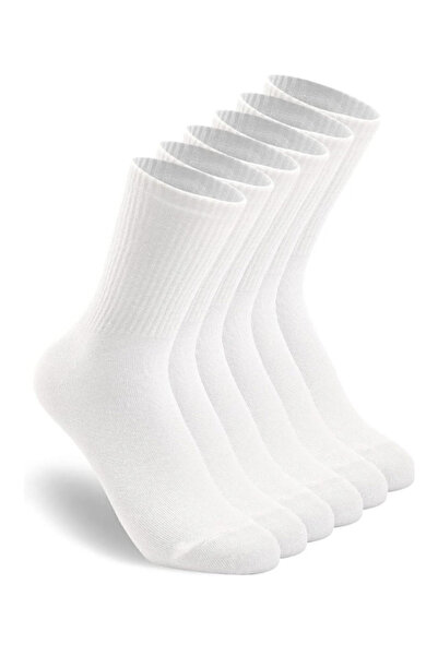 myprem socks 6 Çiftnisex Düz Tenis Çorap 6'lı Extra Rahat