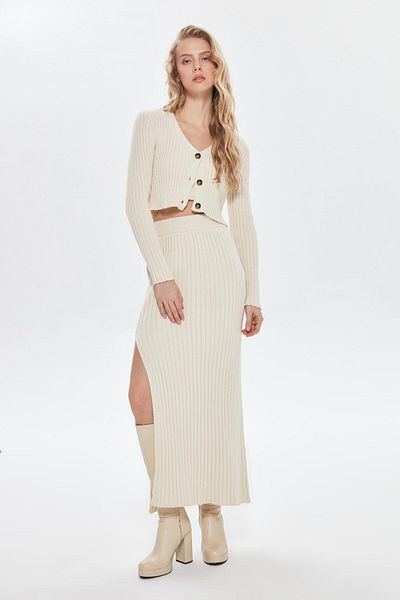 LİSAA BUTİK Triple Bluz Cardigan Skirt Trick Suit