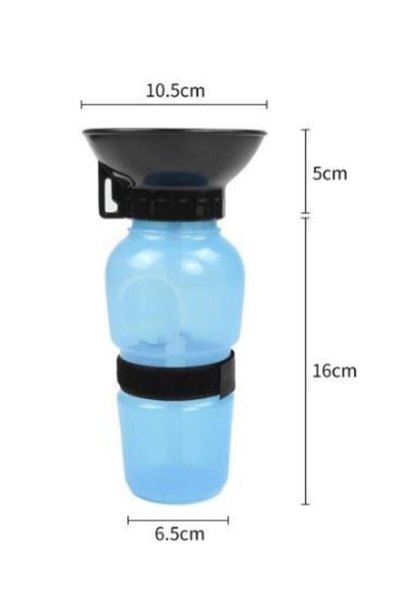 LİFE PETMARKET 500ml Köpek Seyahat Suluğu Su Şişesi ( Mavi) Katlanabilir Seya...