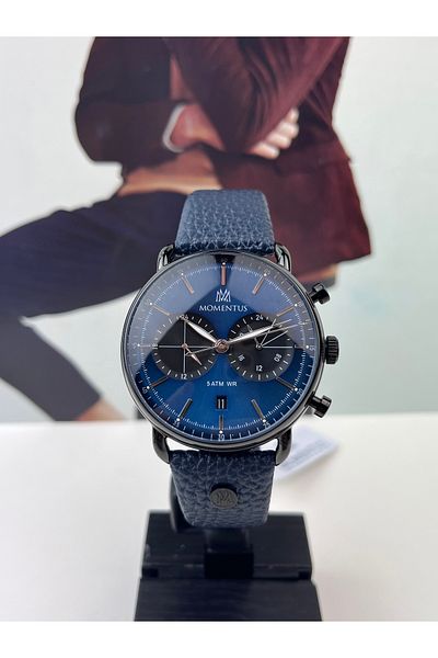 Momentus Dark Blue Sports Men's Wristwatch 5 Atm Waterproof