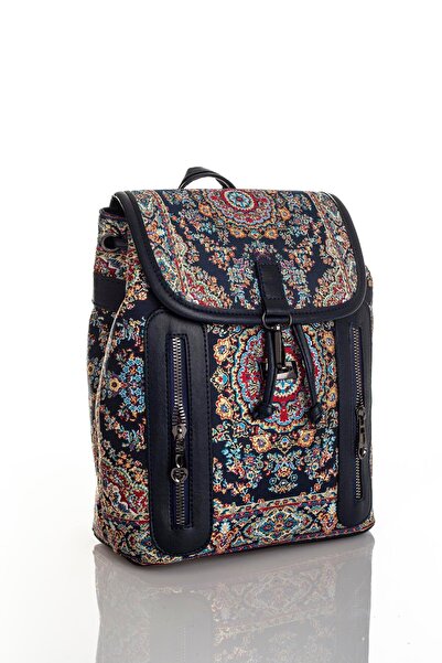 MODA Otantik Desenli Küçük Boy Kadın Sırt Çantası