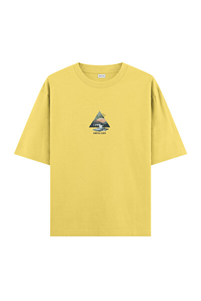 Orvia Life تي شيرت جبل أصفر كبير الحجم
