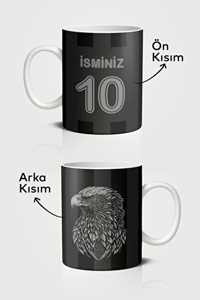 Gizeo Concept Siyah Beyaz Forma Kartal Tasarımlı Kişiye Özel Taraftar Baskılı...