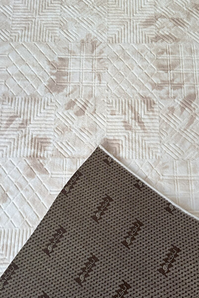 ALgorand Home Αντιολισθητικό χαλάκι με ανάγλυφη επιφάνεια για σαλόνι, διάδρομο, κουζίνα, Mastel Beige Runner