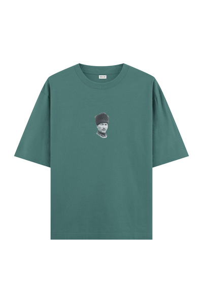 Orvia Life أتاتورك - تي شيرت كبير الحجم باللون الأخضر