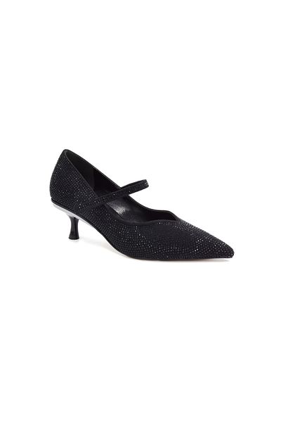 BEYAZ Nira Damla Stone Detailed Women's Heeled Shoes Black
