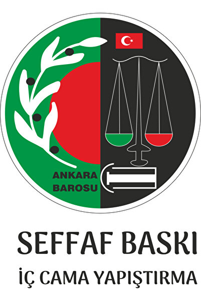 SIRADIŞI REKLAM ANKARA BAROSU ARAÇ STİCKER İÇTEN YAPIŞTIRMA SEFFAF 10 CM