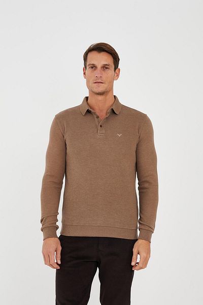 Maccali Men's Elite Comfort Basic Winter Mink Polo Neck T-Shirt