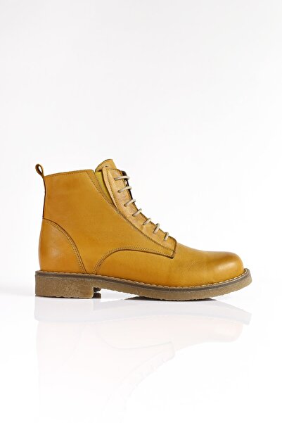 SU SHOE BOUTIQUE NO72 Hardal Hakiki Deri Renkli Bot