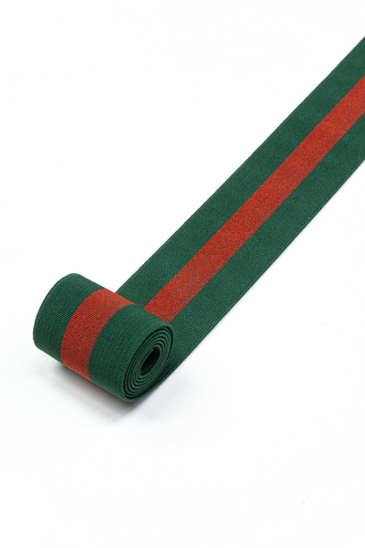 Dokumarkt Cauciuc țesut cu dungi verde și roșu de 4 cm - Cauciuc rezistent pe...