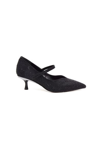 BEYAZ Nira Damla Stone Detailed Women's Heeled Shoes Black
