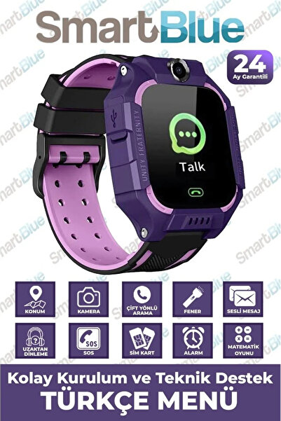 SMARTBLUE Sim Kartlı Konum Takipli Sos Acil Arama ve Imei Kayıtlı Akıllı Çocu...