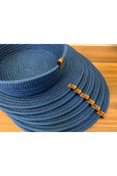 Naspar 6 bucăți Indigo Blue Placă / American Service 1 bucată coș de pâine din răchită